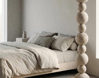 Minimalist Stone Totem – Textured Sculpture Floor Decor – Handmade Sculptural Column – Modern Organic Home Accent
