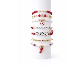 England Fußball Armband-Stapel | England Fußball Armbänder | WM 2026