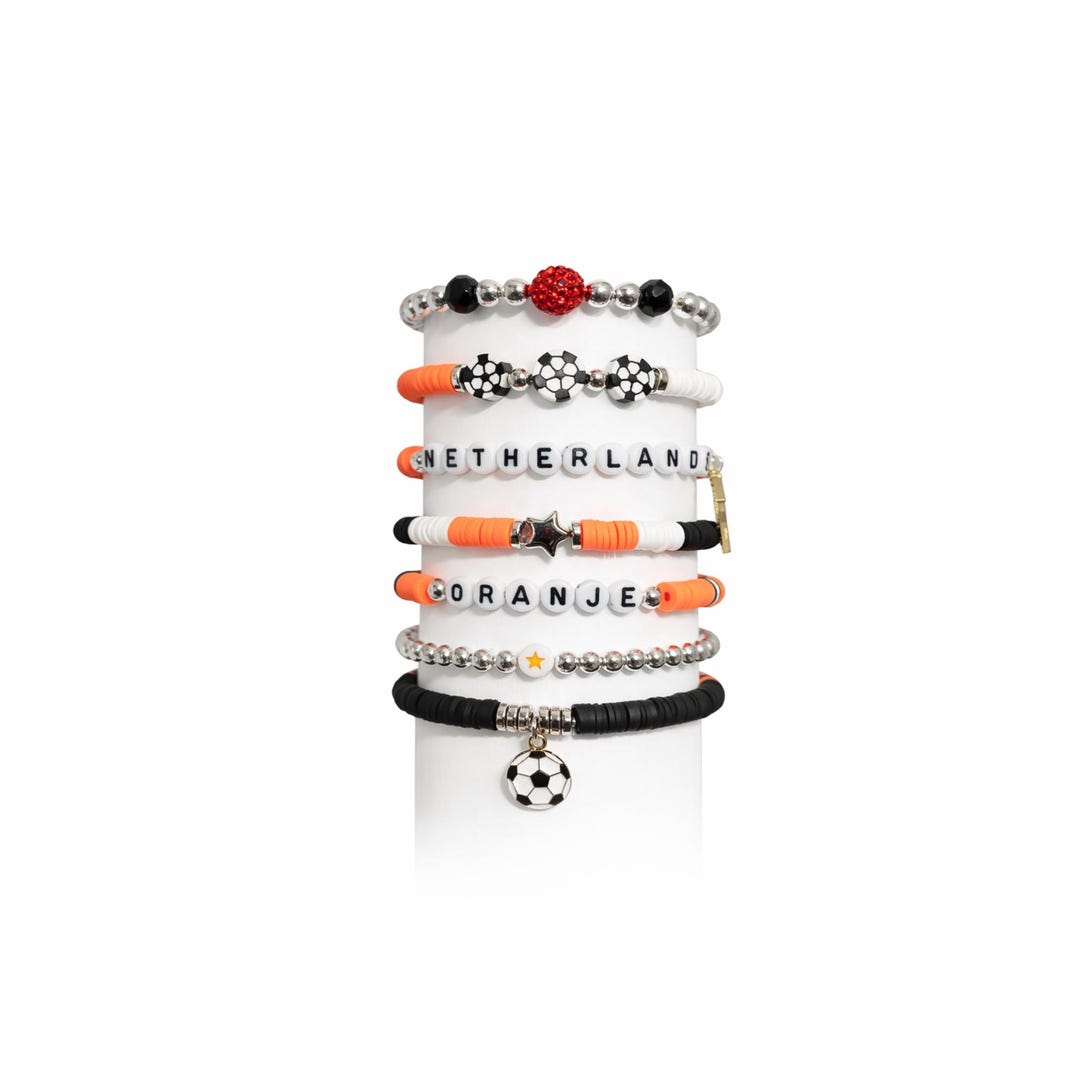 World Cup 2026 | Netherlands Soccer Bracelet Stack Fan Gift Game