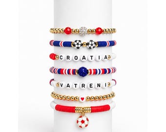 World Cup 2026 | Croatia [Vatreni] Soccer Bracelet Stack Fan Gift Game Day Jewelry
