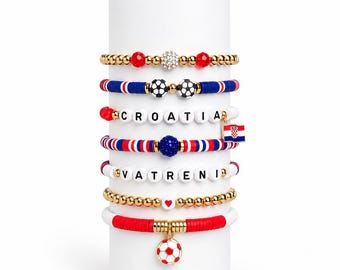 World Cup 2026 | Croatia [Vatreni] Soccer Bracelet Stack Fan Gift Game Day Jewelry