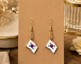 World Cup 2026 | South Korea Flag Earrings Fan Gift Game Day Jewelry