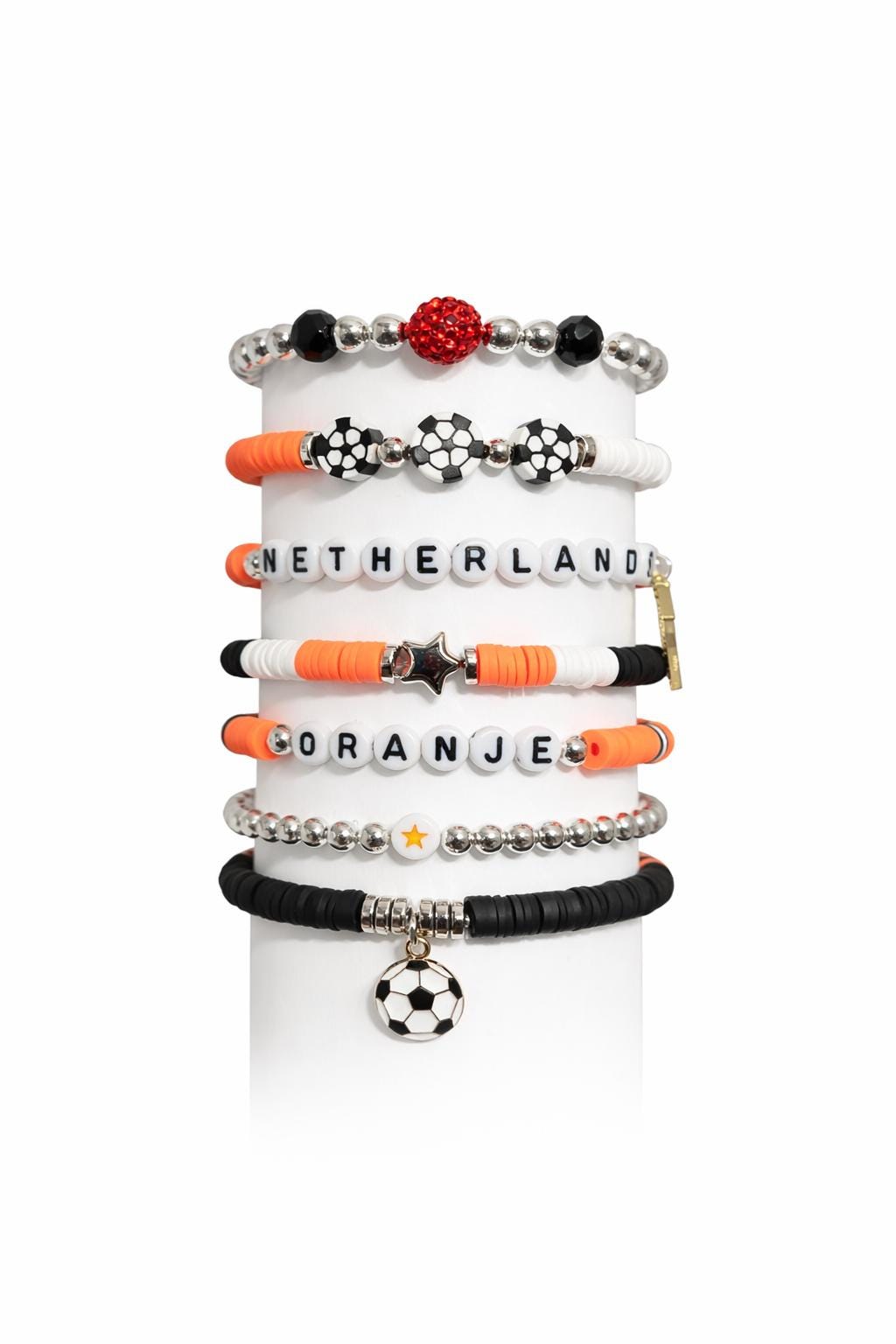 World Cup 2026 | Netherlands Soccer Bracelet Stack Fan Gift Game