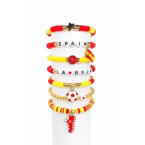 Spain Soccer Bracelet Stack | Spain Football Bracelets | World Cup 2026