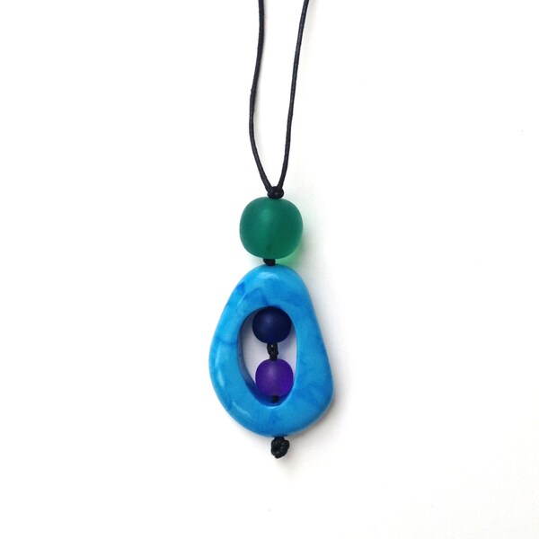 Nursing Jewellery/ Breastfeeding Necklace - Monkey Mama - Blue. Purple, Green, Peacock Colours