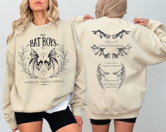 The Bat Boys Sweatshirt and Hoodie, Rhysand Cassian Azriel Crewneck,  CSP325