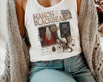 Manon Blackbeak Racerback and Vneck, Throne of Glass Inspired Bookish Tank Top, Fantasy Witch Reader Gift