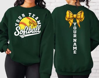 Custom Softball Sweatshirt - Hoodie, Family Matching Personalized Game day Crewneck CSP058