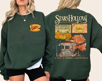 Sudadera de otoño de Stars Hollow, sudadera con capucha del festival anual de otoño, camiseta de Luke's Diner Coffee