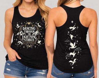 Dancing Through The Lightning Strikes Racerback, Fourth Wing Vneck Shirt, CSP196