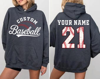 Custom Baseball Mascot Sweatshirt, Number and Name Hoodie, CSP103