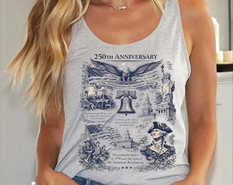 Camiseta sin mangas con espalda deportiva del 250.º aniversario de EE. UU., camiseta de cuello en V del 250.º aniversario de Estados Unidos CSP119