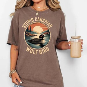 Comfort Colors Stupid Canadian Wolf Bird Shirt, Hockey Fan Tee CSP004 image 6