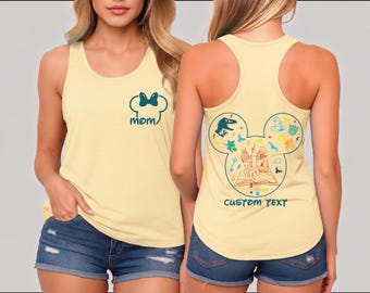 Custom Family Vacation Racerback, Disney Trip Vneck Tee, CSP280