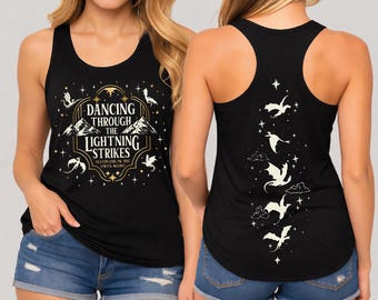 Dancing Through The Lightning Strikes Racerback, Fourth Wing Vneck Shirt, CSP196