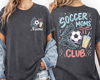 Custom Soccer Moms Club Shirt,  With Kids Name Mama Gameday Tee CSP212