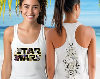 Star Wars Racerback, Mandalorian Tank Top, Galaxy's Edge Vneck Tshirt, CSP098