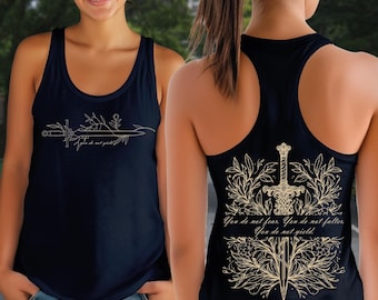 You Do Not Yield Racerback Tank Top,  Fantasy Sword Dragon Moon Vneck Tee, CSP057