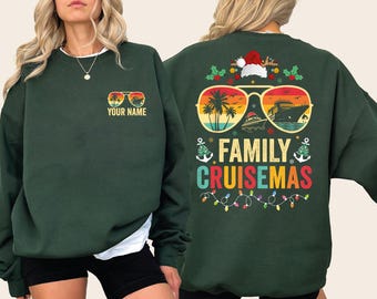 Custom Christmas Cruise Sweatshirt, Personalized Matching Family Cruise Hoodie, Holiday Vacation Group Crewneck, CSP412