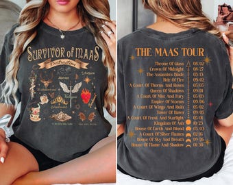 Survivor of Maas Tour Comfort Colors Shirt, Throne  Glass Acotar Tee, Reader Gift CSP083