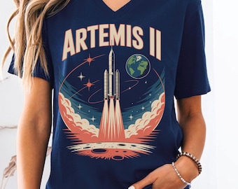 Artemis II Racerback, NASA Moon Mission Around Vneck tee CSP174
