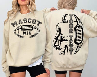 Custom Football Sweatshirt and Hoodie: Matching Game Day Sweater CSP239