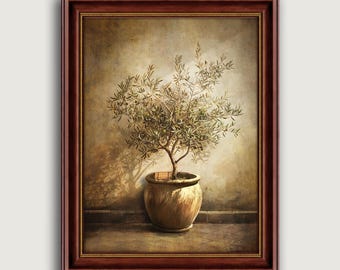 Olive Tree Fine Art Print, Mediterranean Botanical Wall Art, Neutral Decor