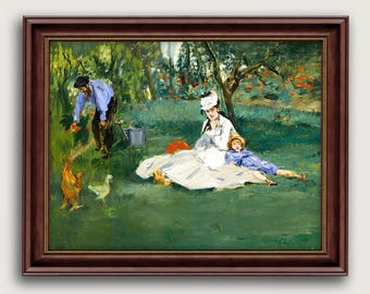 Claude Monet Garden Fine Art Print, Impressionist Romantic Wall Art