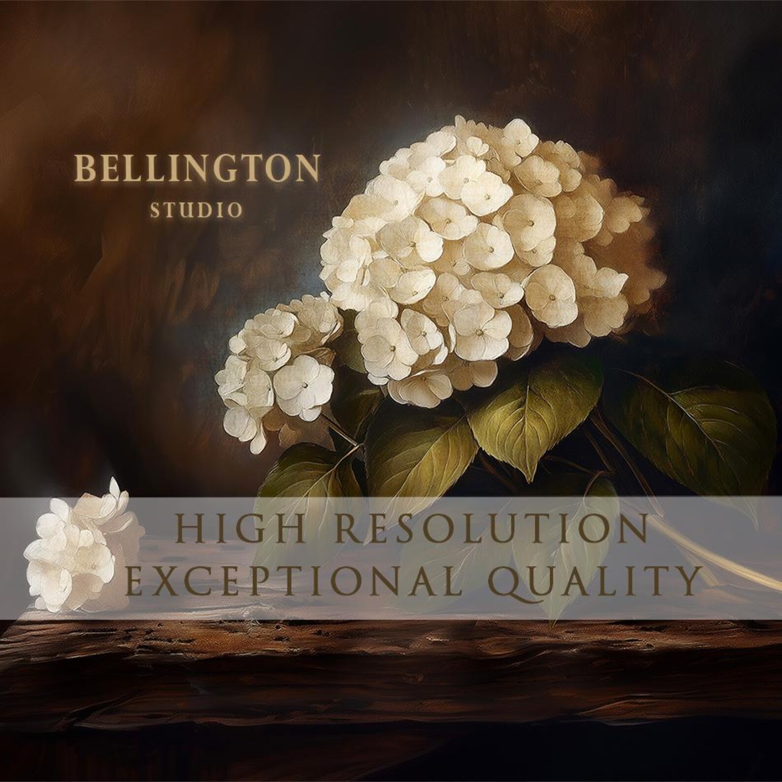 White Hydrangea Oil Painting Print, Moody Floral Botanical Wall Art - Etsy