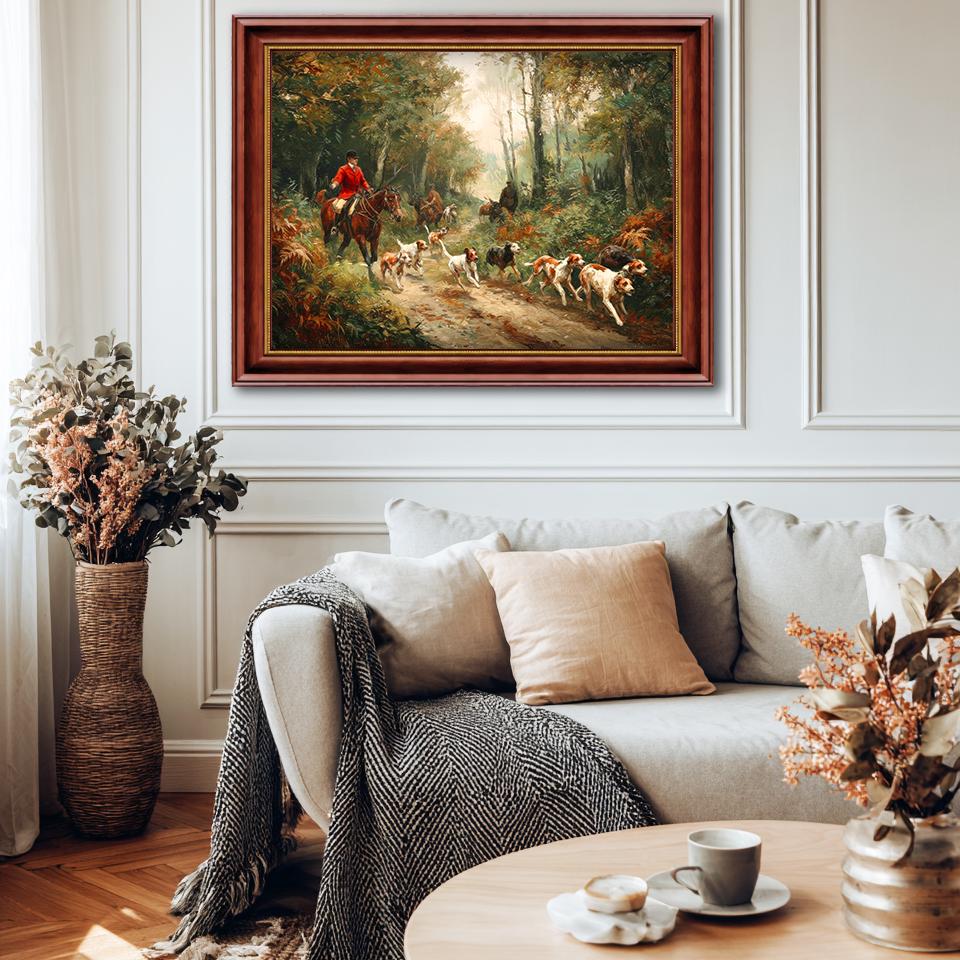 Vintage English Fox Hunt Fine Art Print, Equestrian Countryside Wall ...