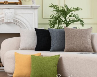 Linen Cushion Covers Home Hotel Sofa 45X45Cm - 6 Colours