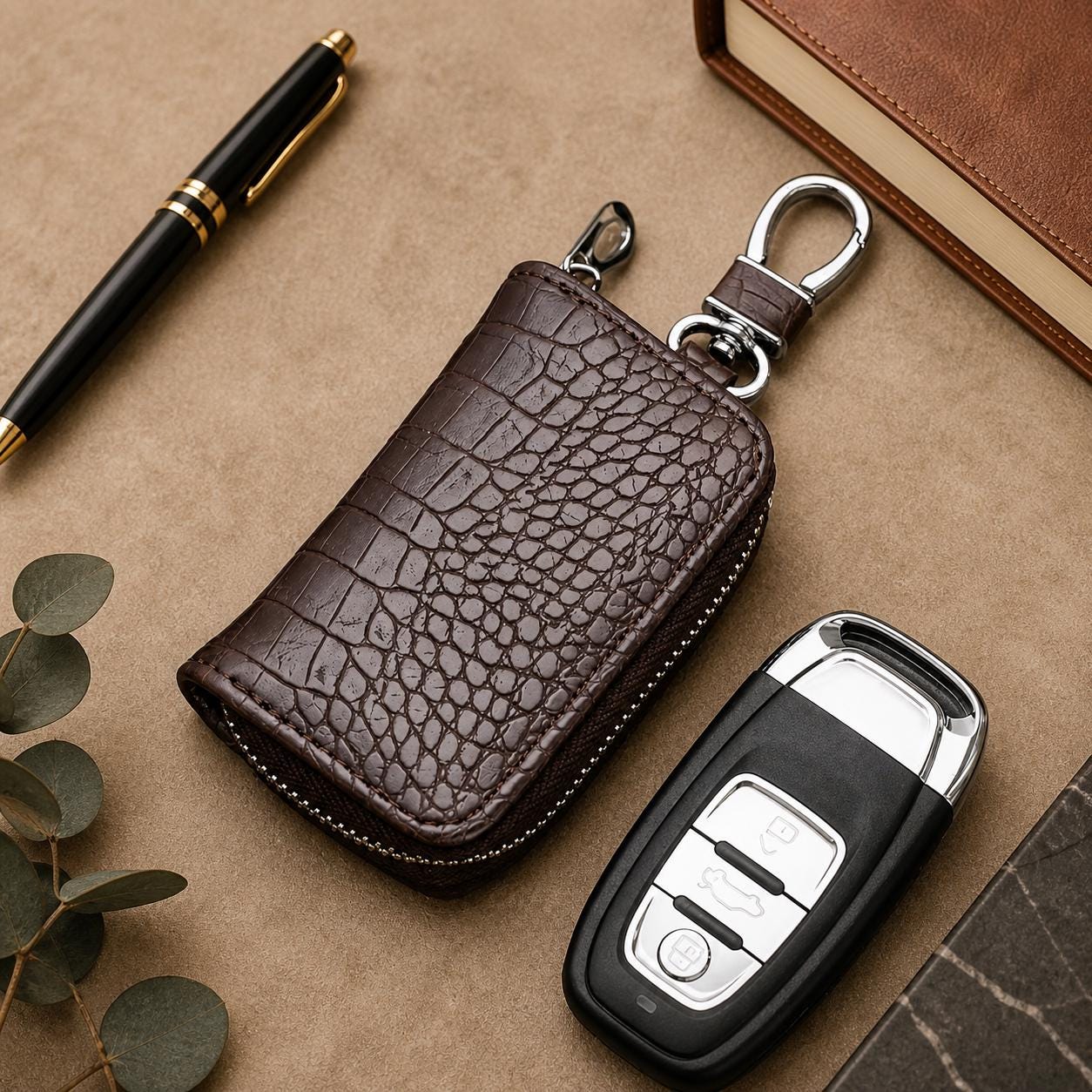Crocodile Leather Key Cover - Etsy