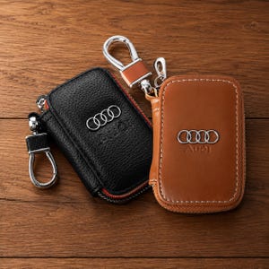 Luxury Leather Audi Key Fob Cover | Premium Remote Key Case Protector for A3 A4 A5 A6 Q3 Q5 Q7 | Sleek Car Accessories