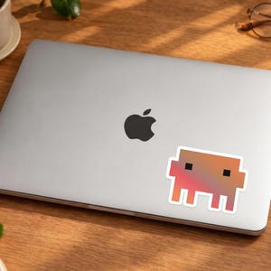 Claude Code Clawd Shiny Sticker | Abstract Terracotta Sunburst Kiss-Cut Vinyl