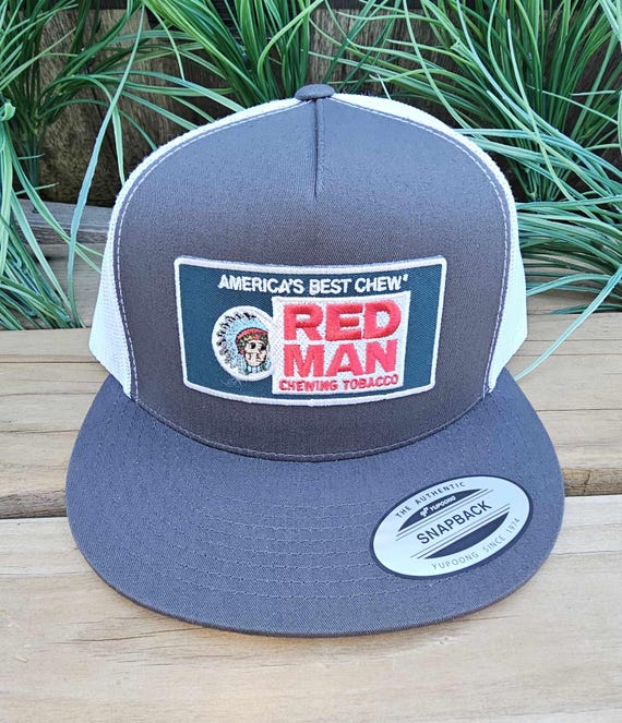 redman tobacco hats Red Man hat Vintage painters cap 90s Snapback Cap Rare Red Man Hat | Redman