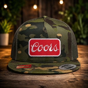 Gorra de camionero ajustable con parche y cierre ajustable de COORS BEER YUPOONG, divertida para el verano.