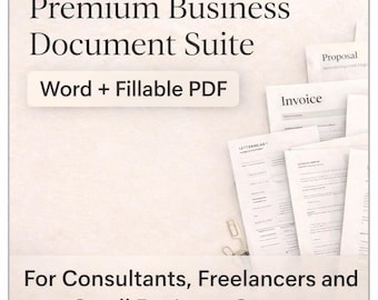 Business Document Templates: Word & Fillable PDF for Freelancers (Digital Download)