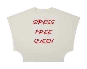Camiseta corta tipo murciélago para mujer