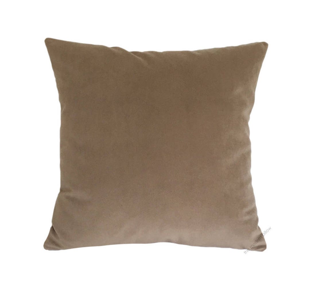 Tan Velvet Suede Decorative Throw Pillow Cover / Pillow Case / Cushion