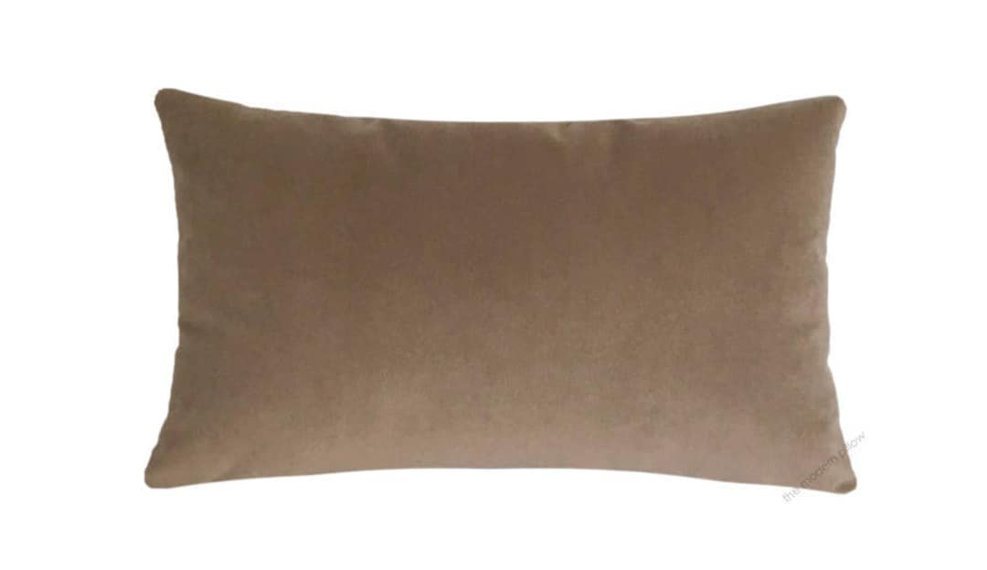 Tan Velvet Suede Decorative Throw Pillow Cover / Pillow Case / Cushion