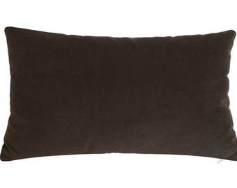 Chocolate Velvet Suede Decorative Throw Pillow Cover / Pillow Case / Cushion Cover / 12x20"