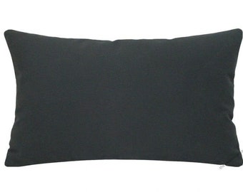 Charcoal Gray Solid Decorative Throw Pillow Cover / Pillow Case / Cushion Cover / Cotton / 12x18"