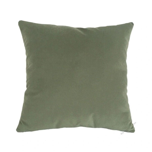 Sage Green Velvet Suede Decorative Throw Pillow Cover / Pillow Case / Cushion Cover / 22x22"