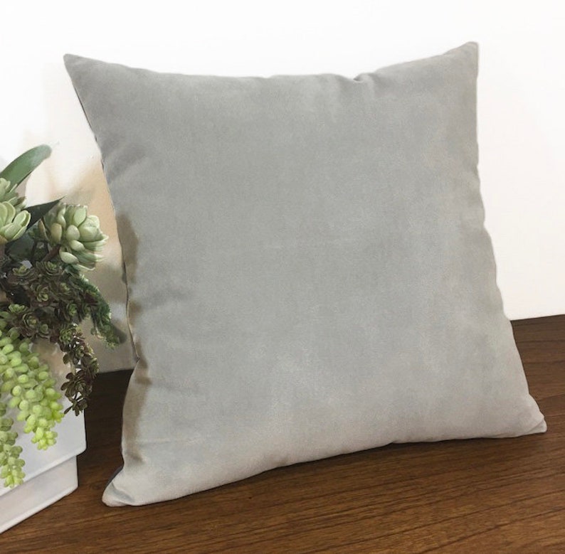 Plum Gray Velvet Suede Decorative Throw Pillow Cover / Pillow Etsy
