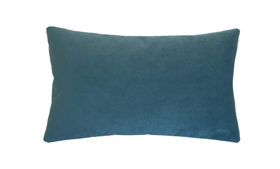 Peacock Blue Velvet Suede Decorative Throw Pillow Cover / Pillow Case