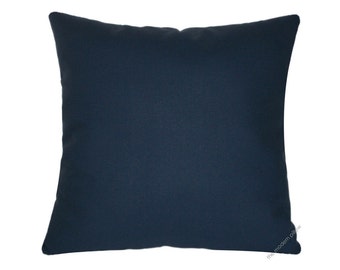 Navy Blue Solid Decorative Throw Pillow Cover / Pillow Case / Cushion Cover / Cotton / 20x20"