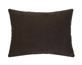 Chocolate Velvet Suede Decorative Throw Pillow Cover / Pillow Case / Cushion Cover / 12x16"