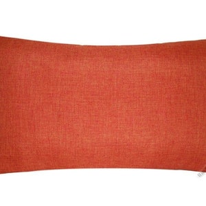 Orange Cosmo Linen Decorative Throw Pillow Cover / Pillow Case / Cushion Cover / 12x20"