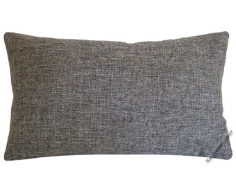 Gray Cosmo Linen Decorative Throw Pillow Cover / Pillow Case / Cushion Cover / 12x20"