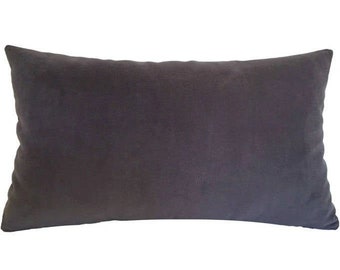 Plum Velvet Suede Decorative Throw Pillow Cover / Pillow Case / Cushion Cover / 12x20"